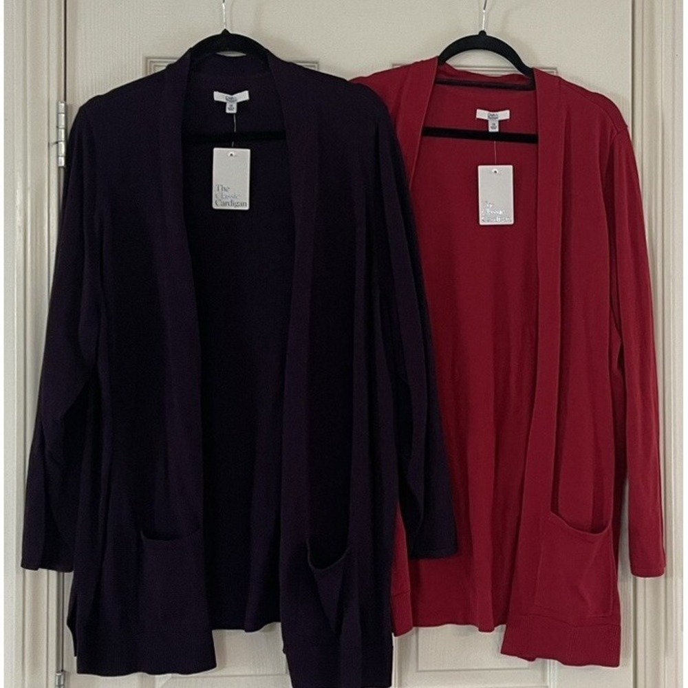 Croft & Barrow Womens Shawl Collar Open Cardigan Size 2X (Lot Of 2) NWT